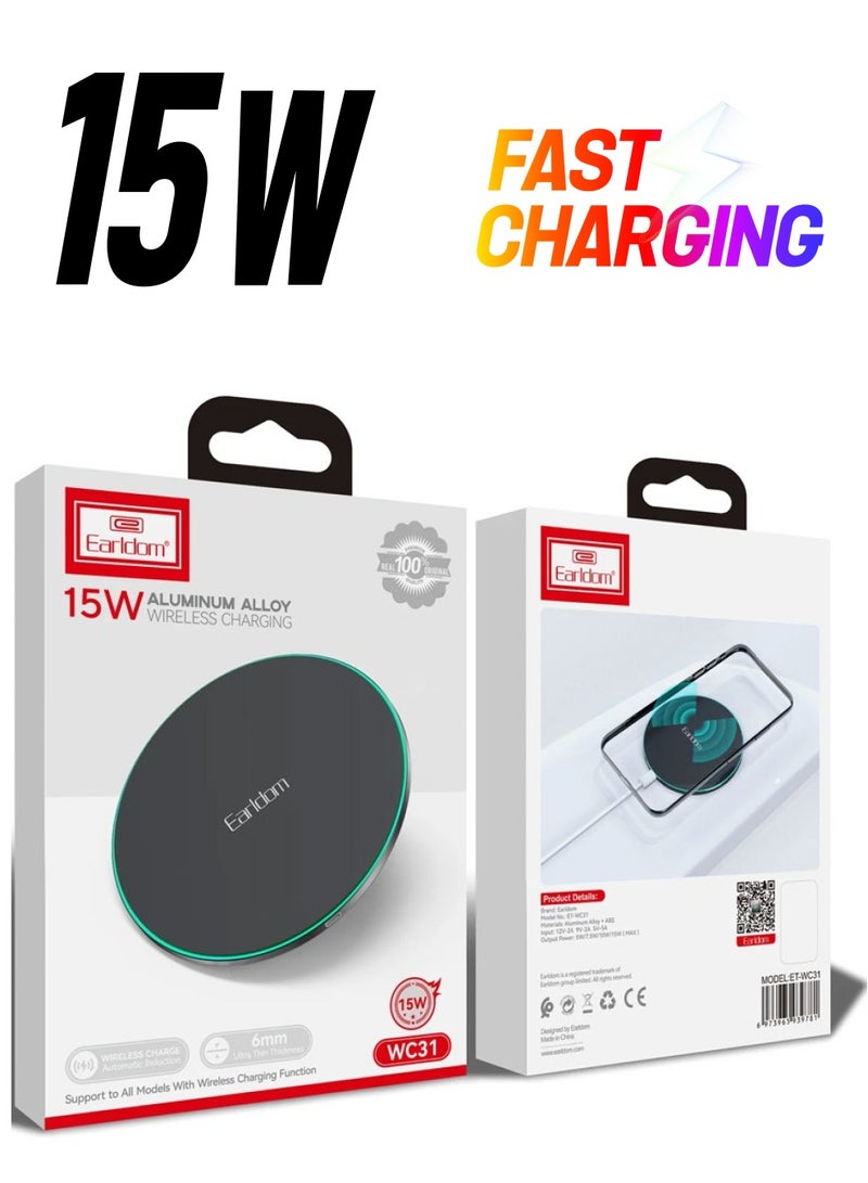 Earldom ET-WC31 15W Wireless Charging Pad - Fast, Efficient, and Compact Wireless Charger - Image 1