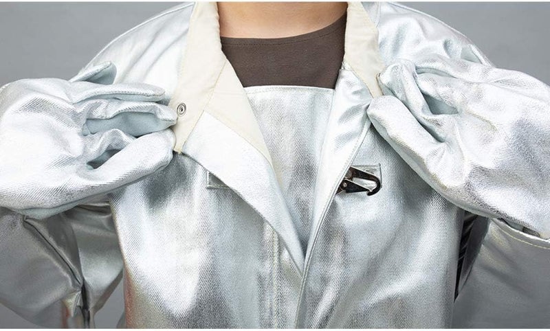 cheekyglo Heat Resistant Insulation Suit Anti Thermal Radiation Suit 10001200 degree Fireproof flameproof Composite Aluminium Foil Aramid Cloth Firefighter Uniform(XXL)XXL - Image 3