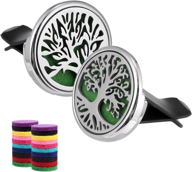 YWLI Car Air Freshener Diffuser Vent Clips - Aromatherapy Essential Oil Diffuser Tree of Life Car Clip with 20 Refill Pads, Gift for Women/Men - Image 1