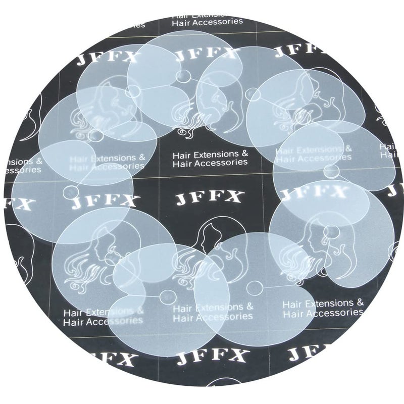 JFFX 50 Pieces Heat Shield Guards for Hair Extension, Clear PVC Fusion Keratin Glue Protector Round Shield Spacers Templates for Hair Extensions Bonding - Image 1