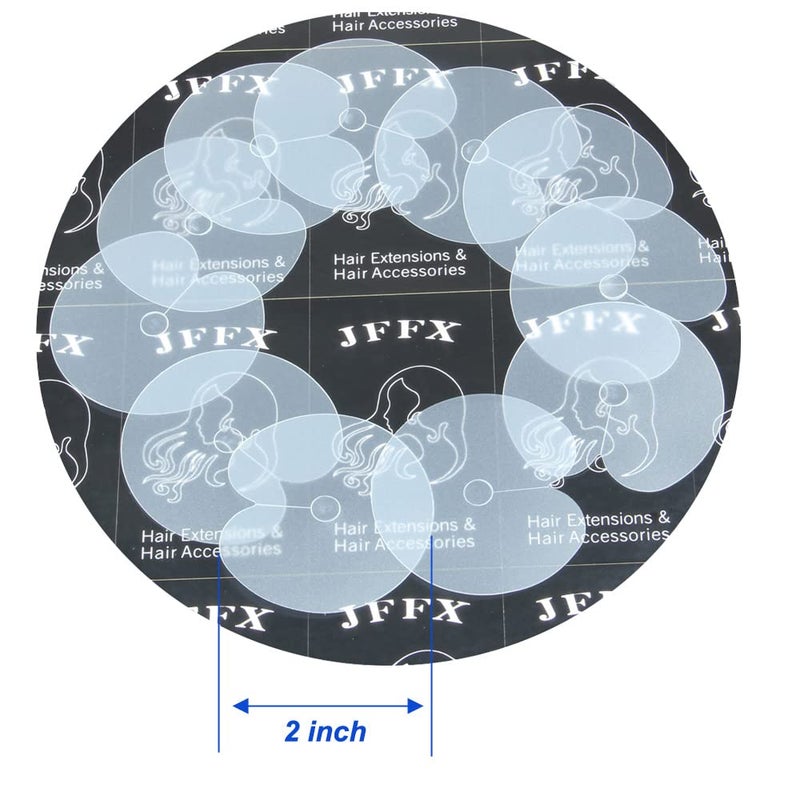 JFFX 50 Pieces Heat Shield Guards for Hair Extension, Clear PVC Fusion Keratin Glue Protector Round Shield Spacers Templates for Hair Extensions Bonding - Image 2
