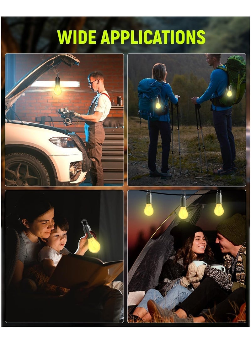 ARNOTEC Solar Rechargeable Camping Lights, Waterproof LED Tent Lights with USB Cable, 3 Modes Hanging Camping Lantern, Hanging Lamp for Hiking, Emergency, Camping, Household, Car Repairing(1PCS)  - Image 4