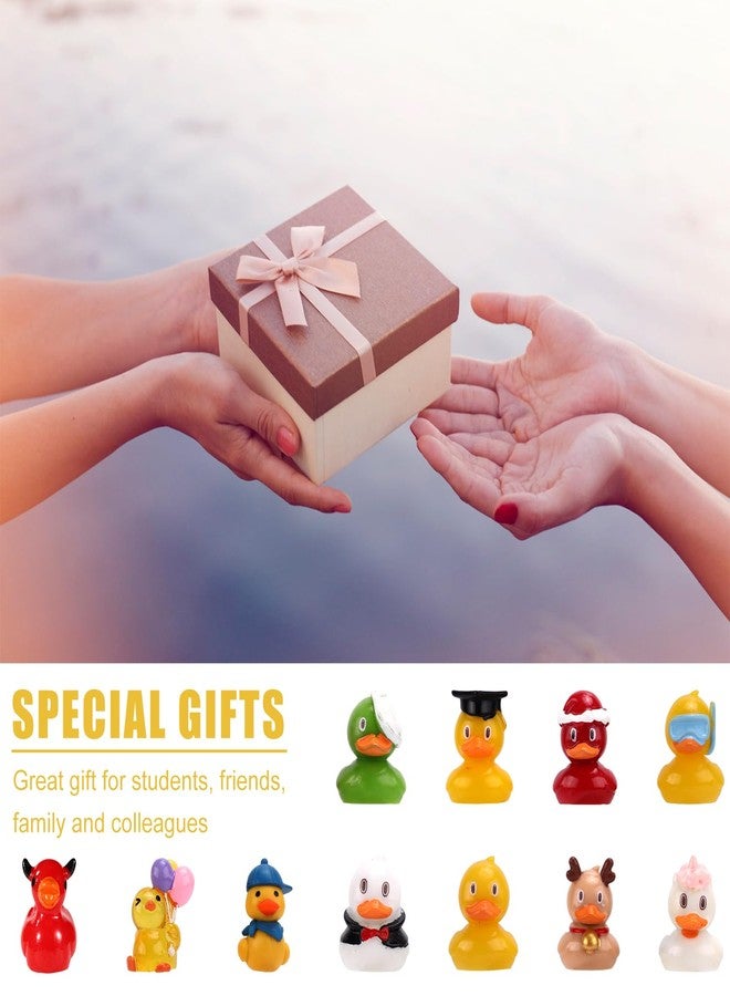 XIHIRCD Pack of 36 Mini Resin Ducks, Colourful Miniature Duck Figures, Small Duck Figures, Tiny Ducks, Accessories for Potted Plants, Dollhouse, Aquarium, Garden Landscape, DIY, Christmas, Home Decoration - Image 4