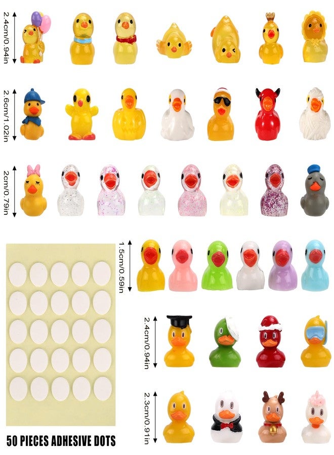 XIHIRCD Pack of 36 Mini Resin Ducks, Colourful Miniature Duck Figures, Small Duck Figures, Tiny Ducks, Accessories for Potted Plants, Dollhouse, Aquarium, Garden Landscape, DIY, Christmas, Home Decoration - Image 2