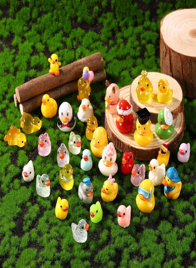 XIHIRCD Pack of 36 Mini Resin Ducks, Colourful Miniature Duck Figures, Small Duck Figures, Tiny Ducks, Accessories for Potted Plants, Dollhouse, Aquarium, Garden Landscape, DIY, Christmas, Home Decoration - Image 3