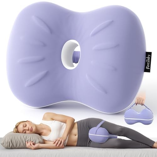 Forcanby Knee Pillow for Side Sleepers - Smooth Spine Alignment Pillow, Memory Foam Knee Pillows for Back Hip Pain, Spine Aligning, Sciatica, Surgery Recovery, Pregnancy - Image 1