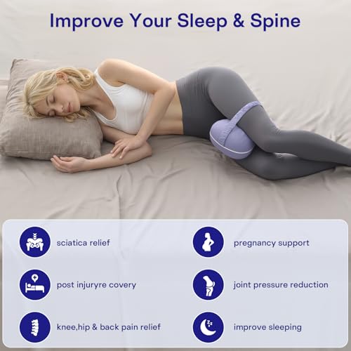 Forcanby Knee Pillow for Side Sleepers - Smooth Spine Alignment Pillow, Memory Foam Knee Pillows for Back Hip Pain, Spine Aligning, Sciatica, Surgery Recovery, Pregnancy - Image 3