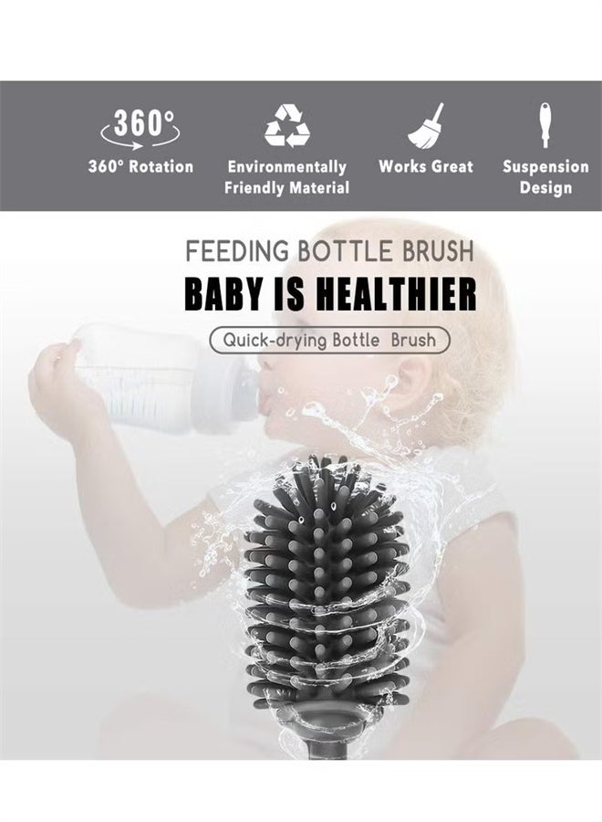 هومستر فرشاة تنظيف زجاجات السيليكون مع مقبض طويل ، نظافة زجاجات المياه لزجاجات الأطفال ، قنينة هيدرو ، زجاجة رياضية ، زهرية ، أدوات زجاجية ، مثالية لفتحات زجاجات قطرها أصغر - Image 2