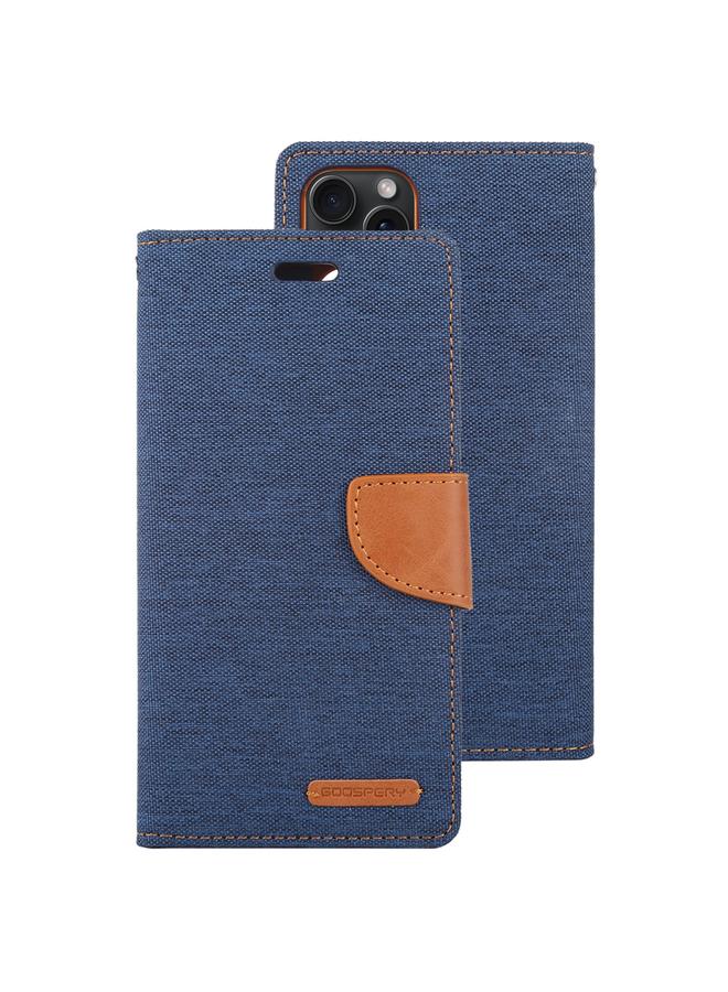 GOOSPERY Case For iPhone 15 Pro Max CANVAS DIARY Fabric Texture Flip Leather Phone Case  - Image 2