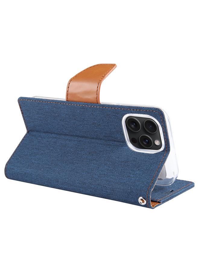 GOOSPERY Case For iPhone 15 Pro Max CANVAS DIARY Fabric Texture Flip Leather Phone Case  - Image 3