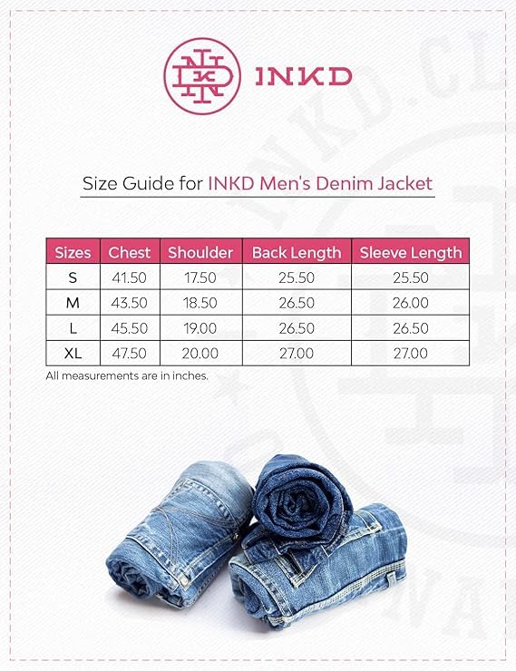 INKD Men's Standard Length Cotton Blend Stretch Denim Jacket (Jet Black, S) - Image 5