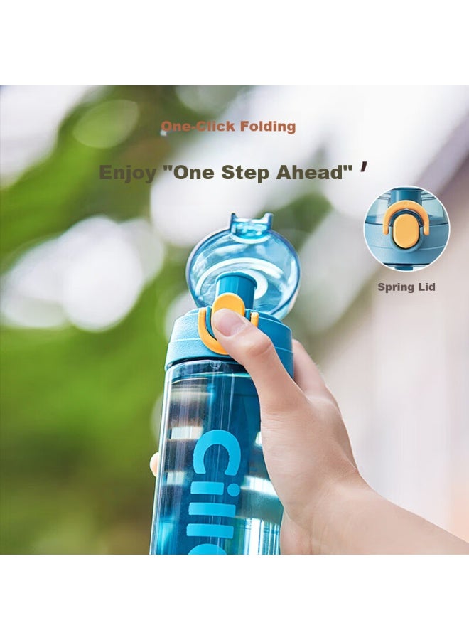 Cille Tritan Plastic Cup For Men, Women, Students And Children, Outdoor Sports Portable Water Bottle, 600ml, Water Green, Xl-2217 - Image 2