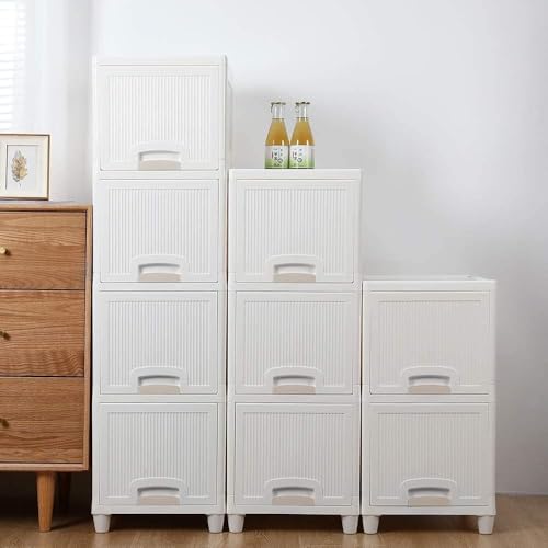 LAMOK Multipurpose Stackable Cupboard Drawer for Clothes, Kitchen Item Storage; Wardrobe Cabinet Organizer for Home, Office (Cupboard Single Door, 2 TIER) - Image 3