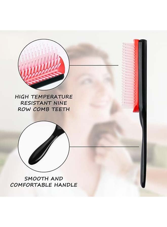 Generic Curly Hair Comb 9-Row Hair Brush Styling Brush Cushion Hair Brush for Separating Shaping  Defining Curls  Blow-Drying  Styling Detangling  Anti-static - Image 3