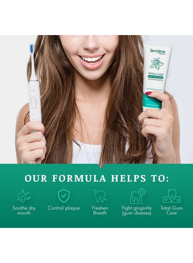 سبرين جين معجون أسنان سبرينجين للعناية الكاملة الطبيعية بالفلورايد لأسنان ولثة قوية | معجون أسنان طبيعي لحماية الأسنان من التسوس | عبوة من قطعتين - Image 2