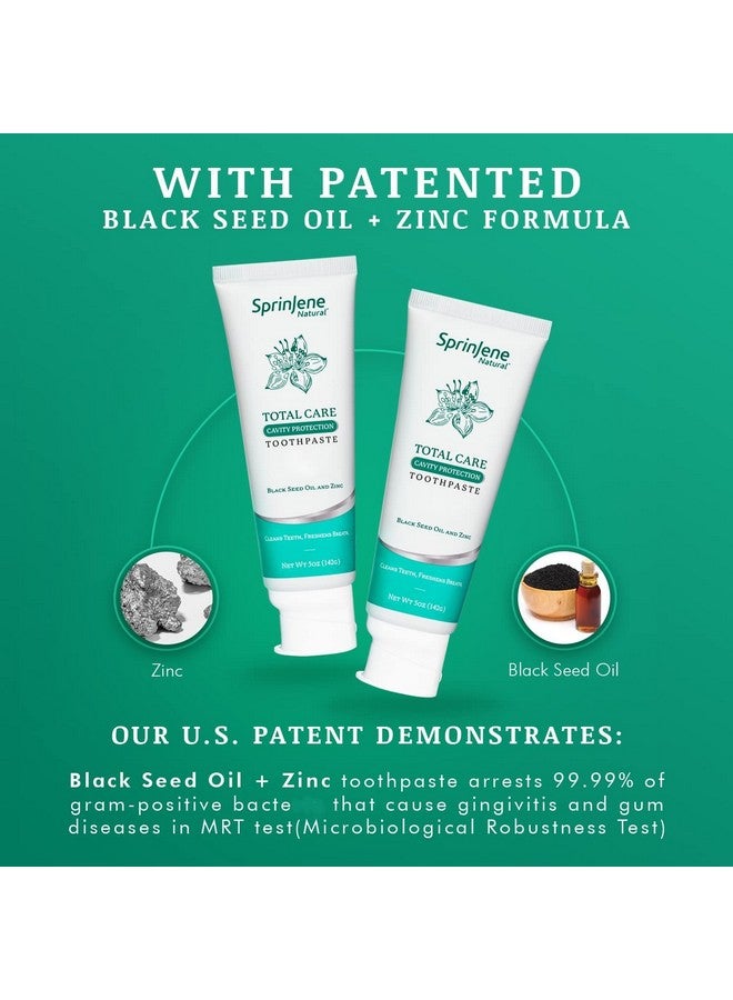 سبرين جين معجون أسنان سبرينجين للعناية الكاملة الطبيعية بالفلورايد لأسنان ولثة قوية | معجون أسنان طبيعي لحماية الأسنان من التسوس | عبوة من قطعتين - Image 4