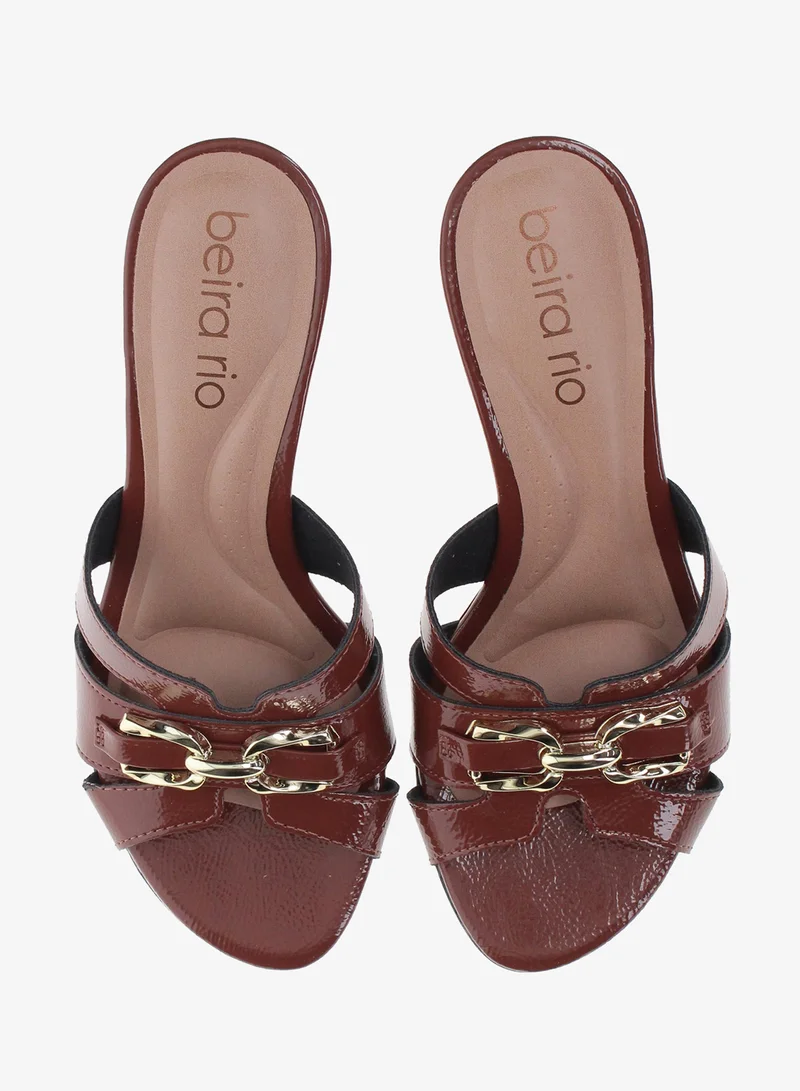 Beira Rio Brown Beira Rio Women’s Mid Heel Sandals – Stylish Everyday Wear with Comfortable Support for Women | Best Price UAE