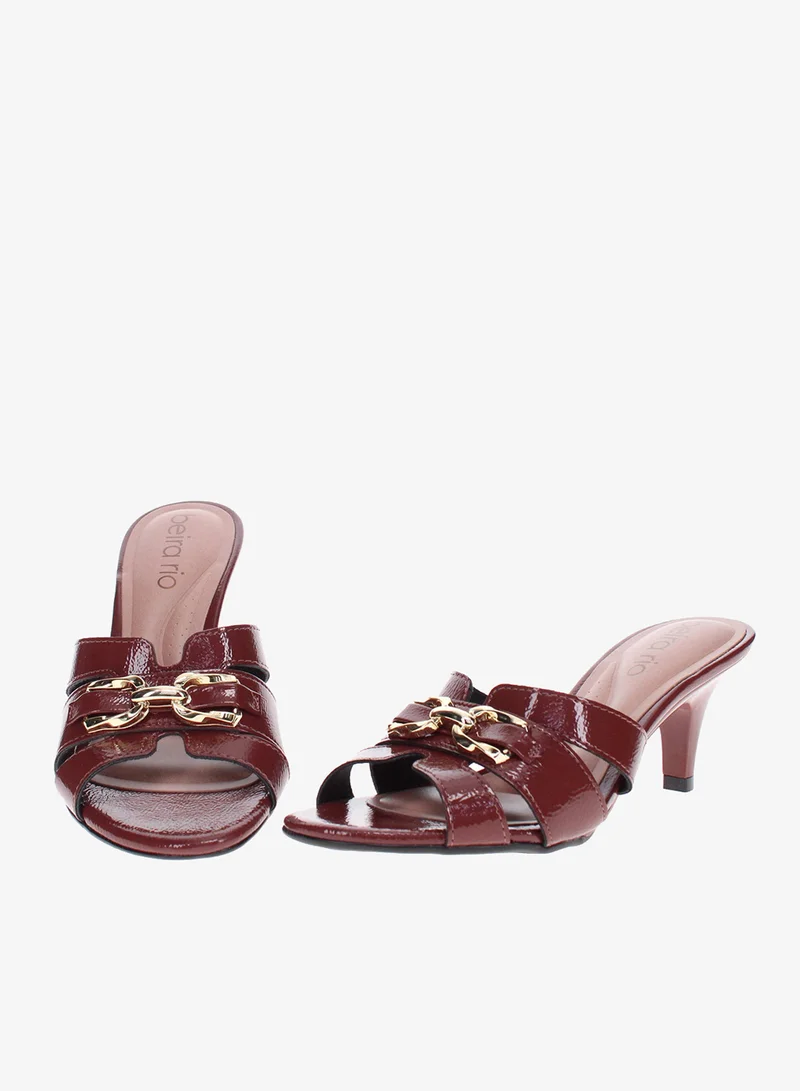 Beira Rio Brown Beira Rio Women’s Mid Heel Sandals – Stylish Everyday Wear with Comfortable Support for Women | Best Price UAE