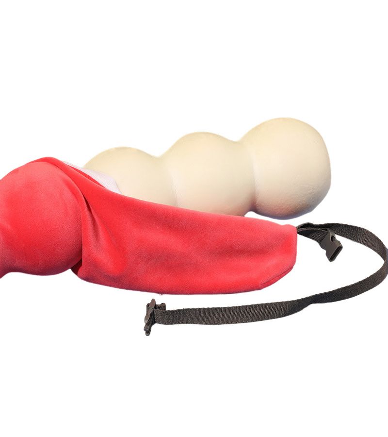 Red Caterpillar U Shaped Travel Neck Pillow for Plane Car Office Rest - Image 1