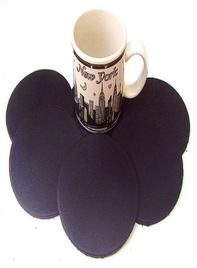 Dangerous Threads Coasters Leather Round 6 Pcs Black - Image 1