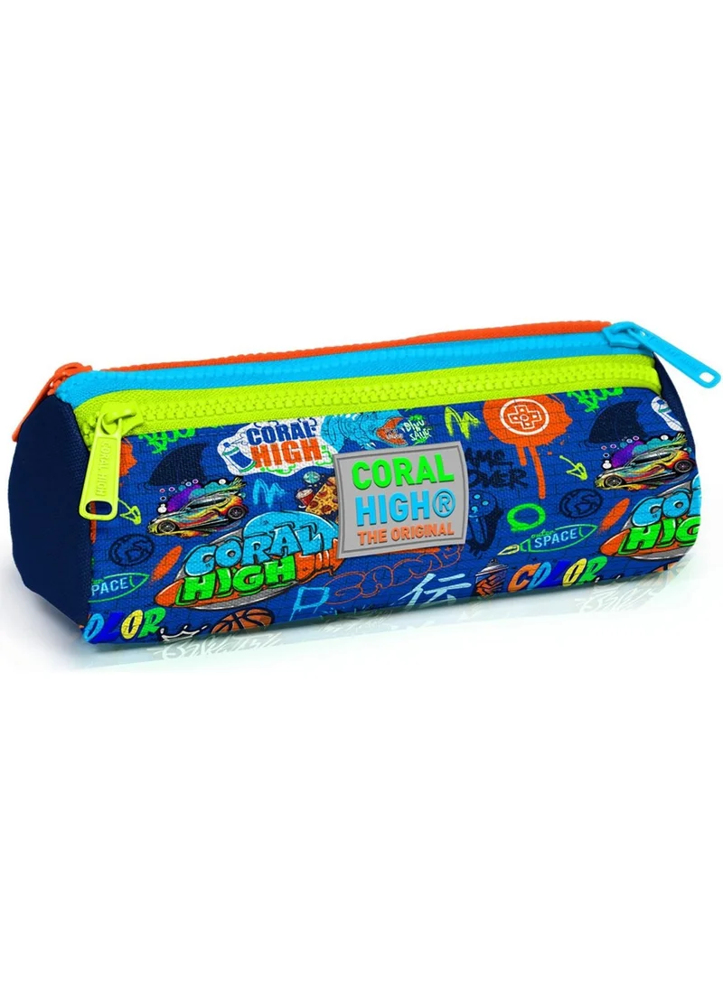 كورال هاي Kids Saks Graffiti Patterned Three Compartment Pencil Bag 22067