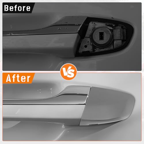 AMSPRAC 82652-M6110 Exterior Door Handle Cover fit for Kia Forte 2018-2024,Front Driver Left Side Door Handle Cover Cap Replacement,LH Door Key Hole Cover Cap,Clip-on Gray,82652M6110 - Image 4