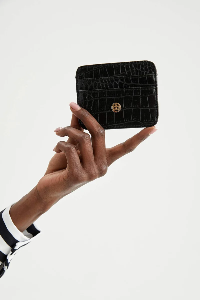 ديفاكتو Faux Leather Card Holder