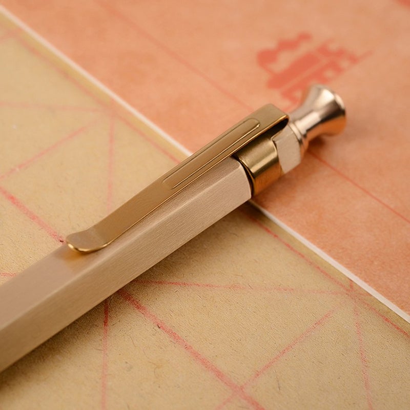 EKLOEN Six-Edge Solid Brass Pen, Sign Pen Ballpoint Pen with Clip - Image 3