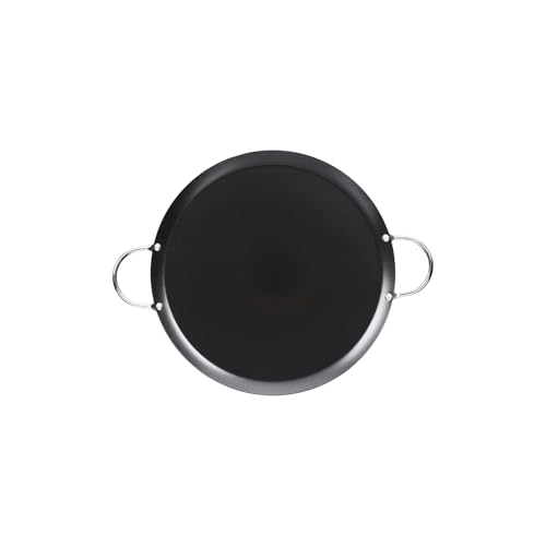 IMUSA 9in Carbon Steel Nonstick Round Comal with Metal Handles Black