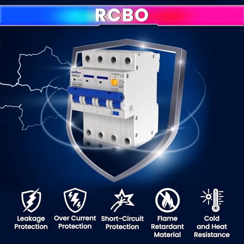 amiciSmart 3-Phase Switchable Leakage Protector with Overcurrent and Short-Circuit Protection, Shock-Proof Circuit Breaker, 80A, 220VAC - Image 2