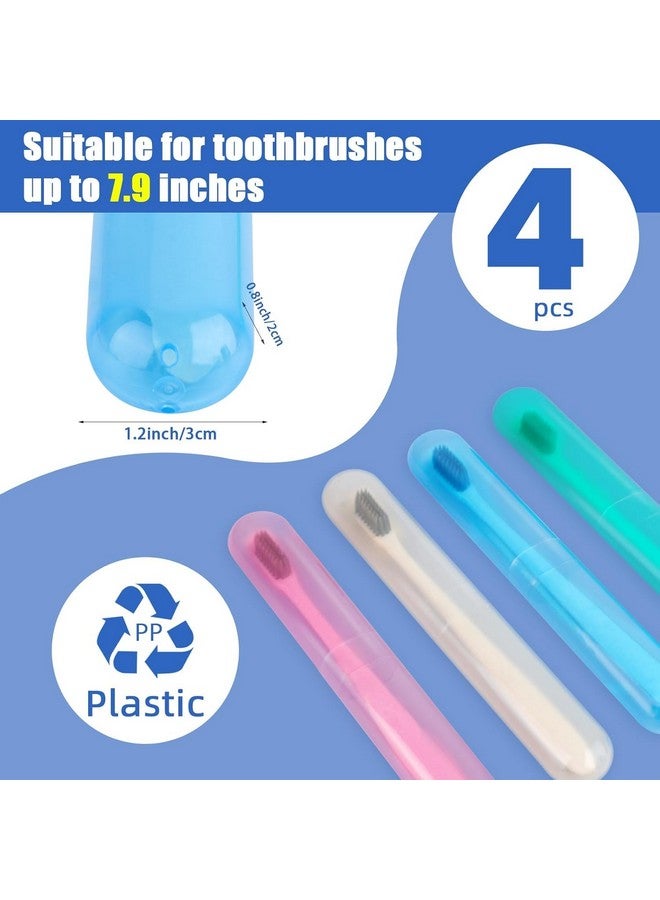 KBS Capsule Shape Travel Toothbrush Holder Cover Case Portable Storage Box (Multi-Color - Pack of 4) - Image 4