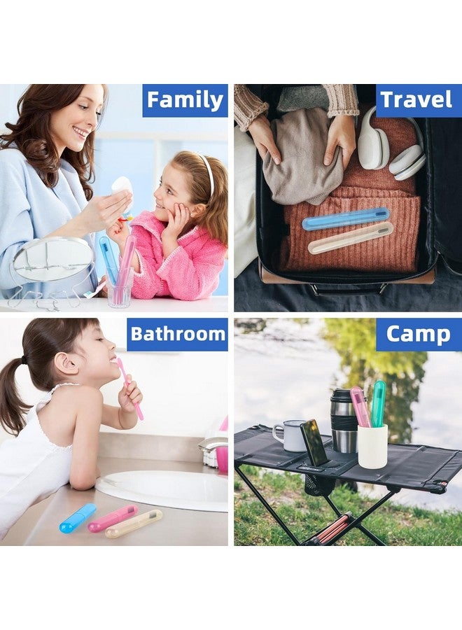 KBS Capsule Shape Travel Toothbrush Holder Cover Case Portable Storage Box (Multi-Color - Pack of 4) - Image 5