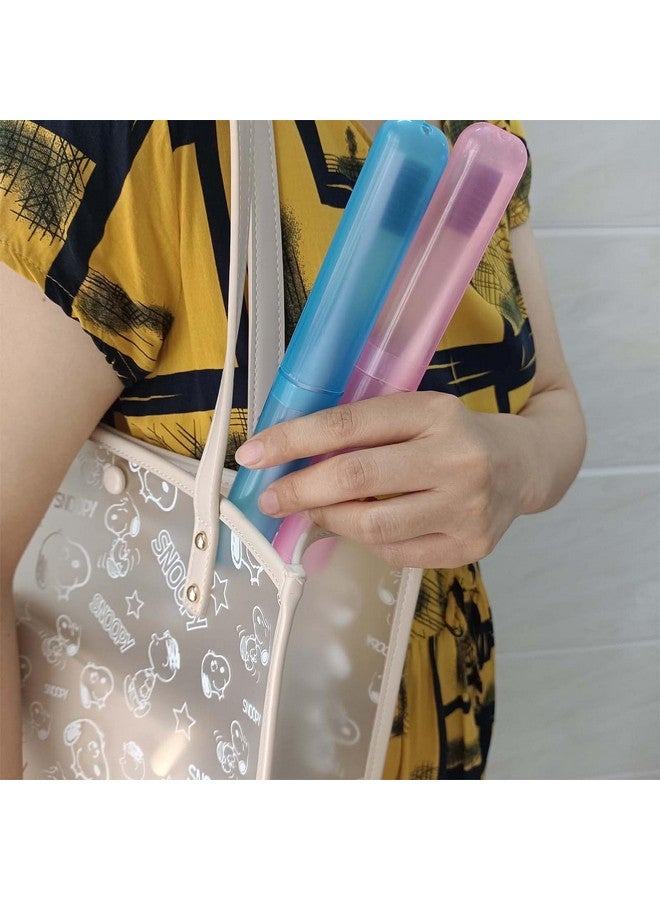 KBS Capsule Shape Travel Toothbrush Holder Cover Case Portable Storage Box (Multi-Color - Pack of 4) - Image 3