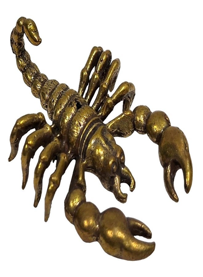 Purpledip Rare Miniature Brass Figurine Scorpio Bichu Bichchu: Collectible Statue with Detailed Very Fine Workmanship Beach Souvenir (12699M) - Image 2