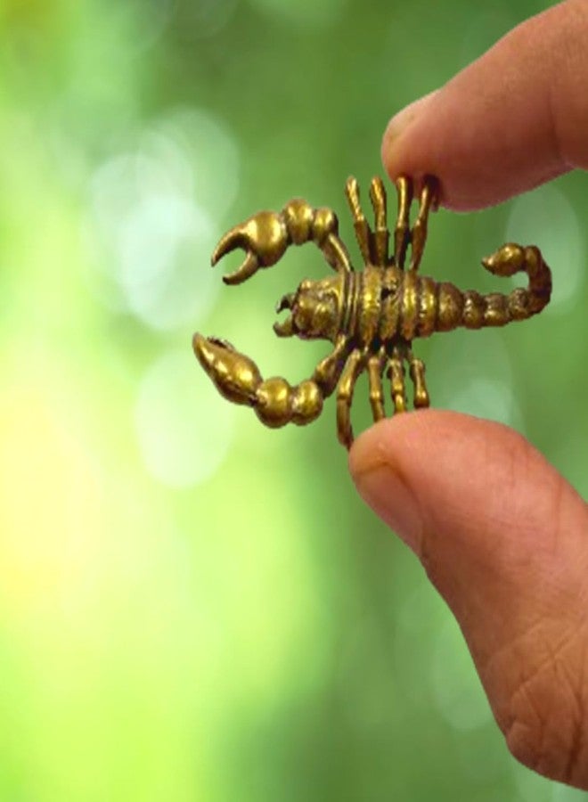 Purpledip Rare Miniature Brass Figurine Scorpio Bichu Bichchu: Collectible Statue with Detailed Very Fine Workmanship Beach Souvenir (12699M) - Image 1