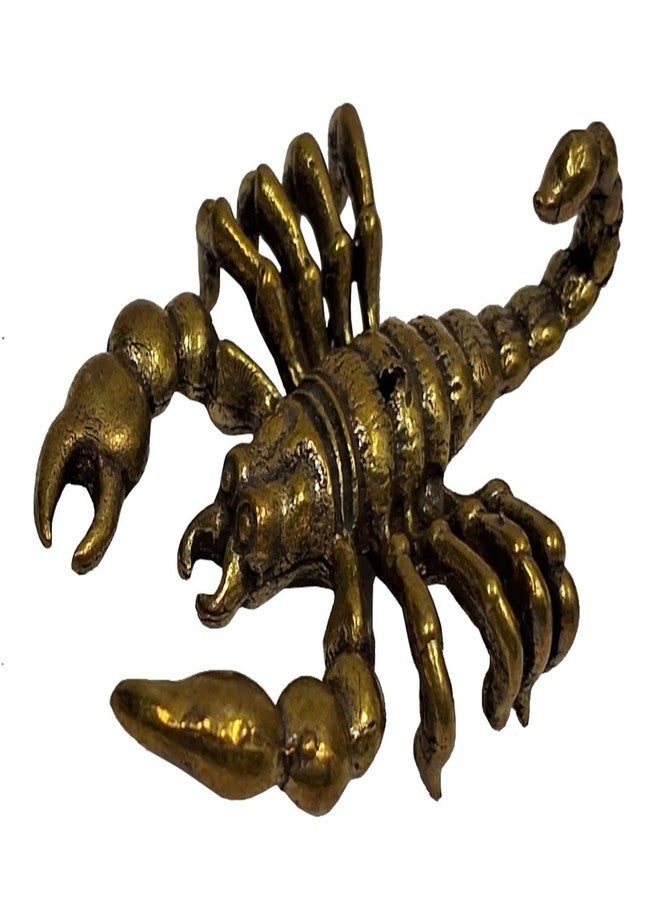 Purpledip Rare Miniature Brass Figurine Scorpio Bichu Bichchu: Collectible Statue with Detailed Very Fine Workmanship Beach Souvenir (12699M) - Image 4