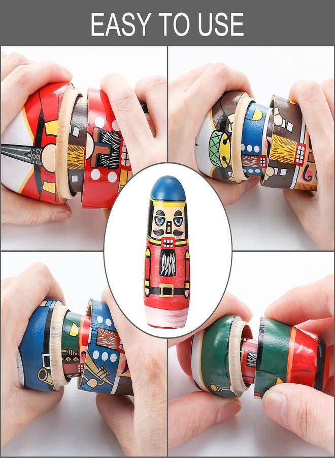 Gejoy Christmas Nesting Dolls Russian Matryoshka Dolls Wooden Handmade Nutcracker Nesting Dolls Wooden Collectible Dolls Gifts Toy Set for Adults Kids Home Decor(Classic Color,Walnut Man) - Image 3