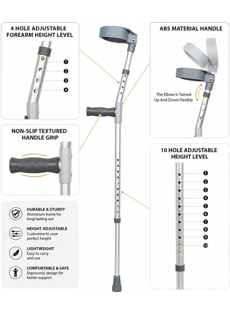 2-Piece Adjustable Forearm Crutches - Image 4