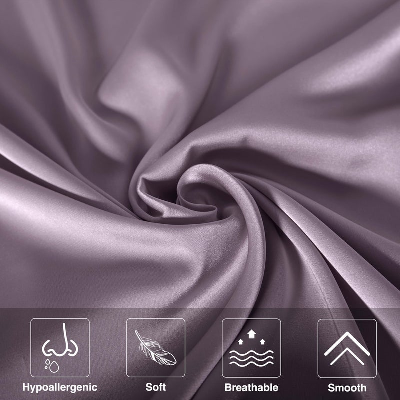 SIYUAN Mulberry Silk Pillowcase for Hair and Skin,Cooling Silk Pillow Case with Hidden Zipper,Allergen Proof Dual Sides Soft Breathable Smooth Silk Pillow Cover for Women (Pink Purple,Toddler) - Image 2