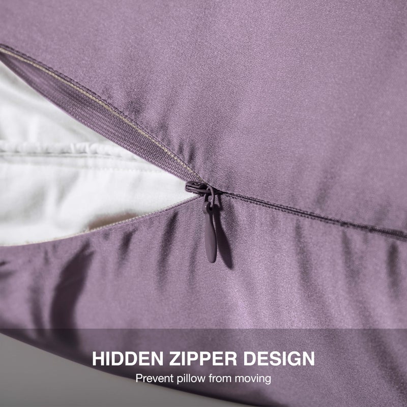 SIYUAN Mulberry Silk Pillowcase for Hair and Skin,Cooling Silk Pillow Case with Hidden Zipper,Allergen Proof Dual Sides Soft Breathable Smooth Silk Pillow Cover for Women (Pink Purple,Toddler) - Image 3