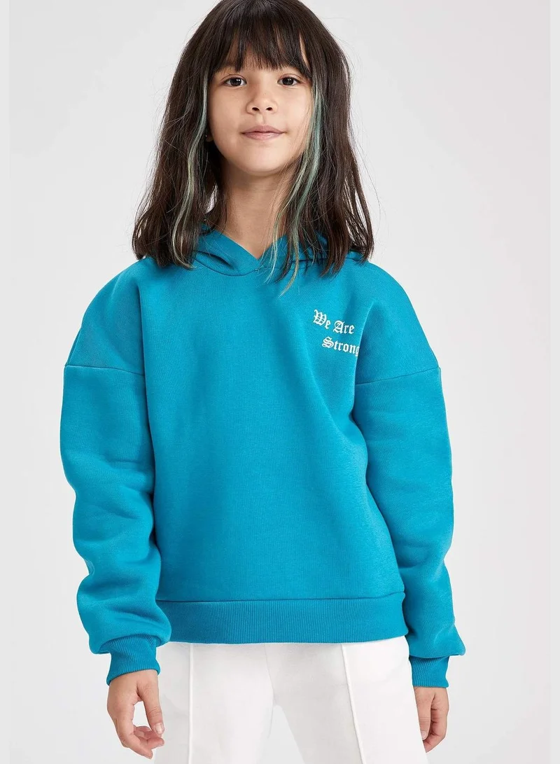 DeFacto Girl Relax Fit Hooded Sweat Shirt