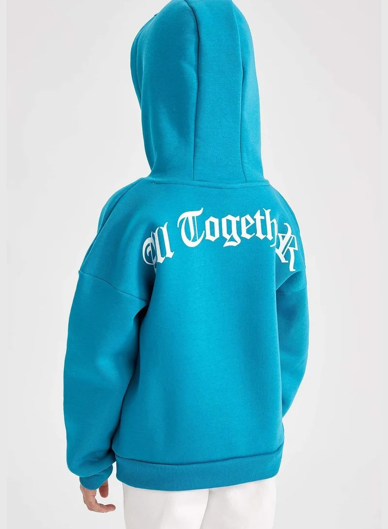 DeFacto Girl Relax Fit Hooded Sweat Shirt