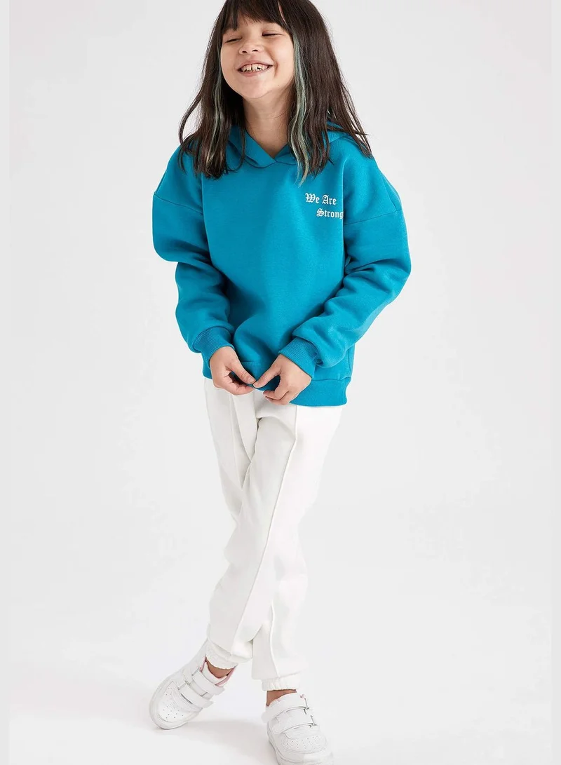 DeFacto Girl Relax Fit Hooded Sweat Shirt