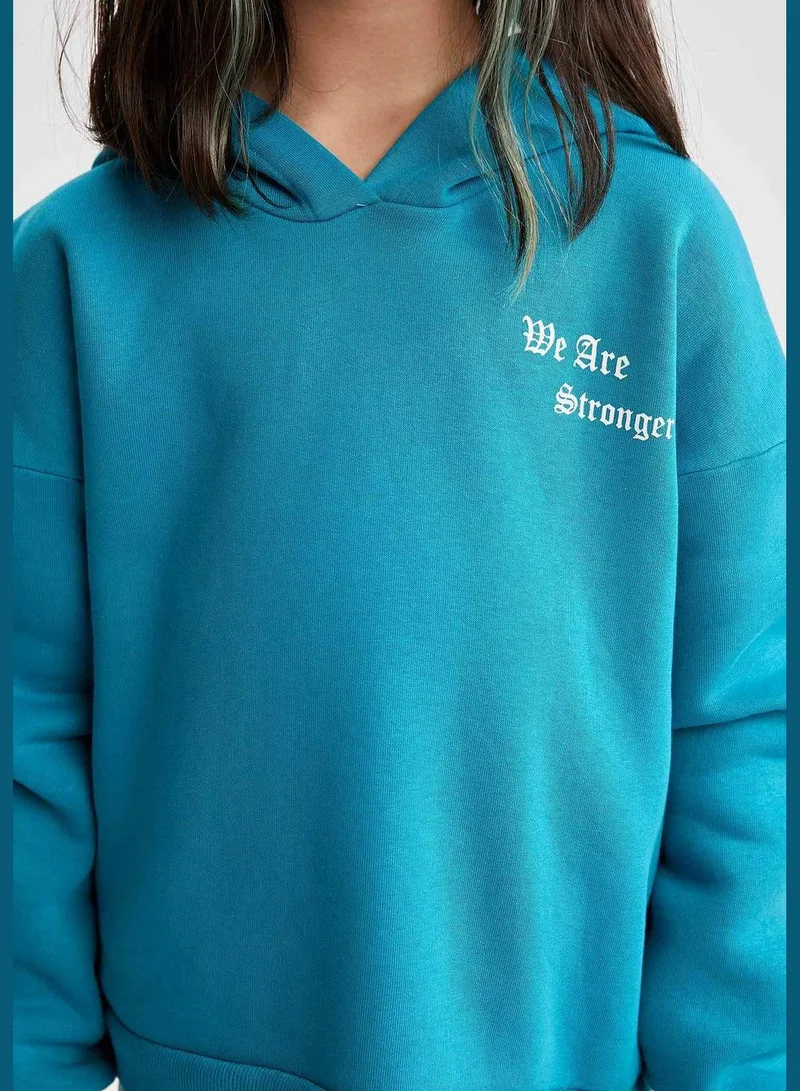 DeFacto Girl Relax Fit Hooded Sweat Shirt