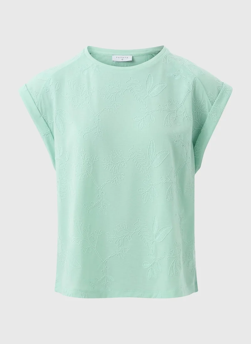 Matalan Aqua Rolled Sleeve T-Shirt