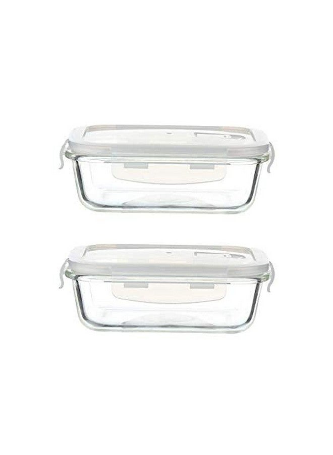 Femora Femora Borosilicate Glass Containers for Kitchen | 1 Year Warranty | Container Boxes for Storage, Storage Box for Kitchen with Air Vent Lid, Microwave Safe, Rectangular (Set of 2-1500ml Each) - Image 1
