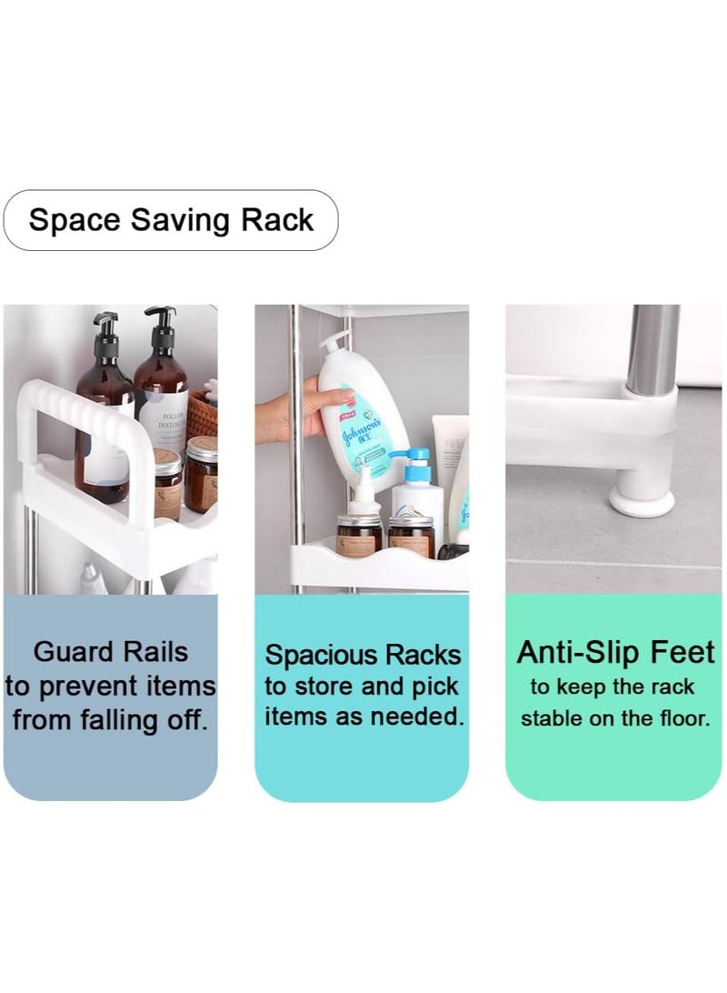 بلومنغ تايم رف حمام من 3 طبقات فوق المرحاض، رف حمام من الفولاذ المقاوم للصدأ، سعة 30 كجم، منظم تخزين موفر للمساحة - Image 4