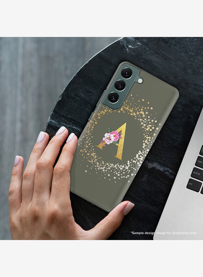 Stylizedd Monogram Slim Cover for Samsung Galaxy S22+ 5G Case Custom Initials Letter Floral Pattern Snap Series Mobile Cover Matte Alphabet  - X (Olive Green) - Image 2