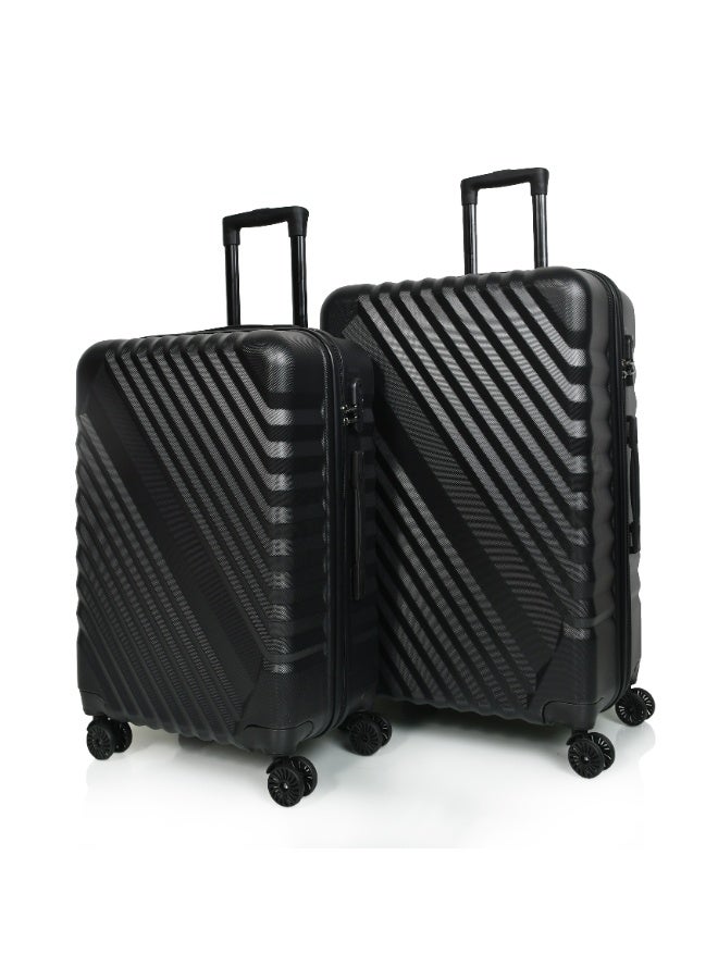 مورانو طقم شنط سفر لون اسود مكون من 3 حقائب أمتعة 4 عجلات - Image 3