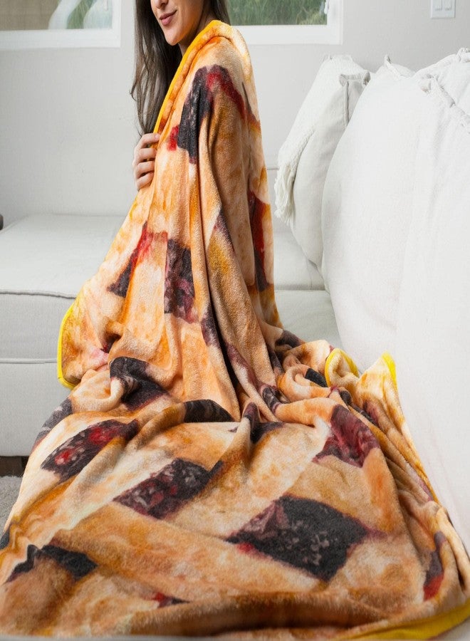 توينك بطانية دائرية من الصوف بتصميم فطيرة الكرز، بطانية لفّ طعام واقعية | غطاء بوليستر ناعم مخملي للأريكة والسرير، ديكور منزلي مريح | هدايا مبتكرة ومضحكة للمراهقين والأطفال | 60 بوصة - Image 4